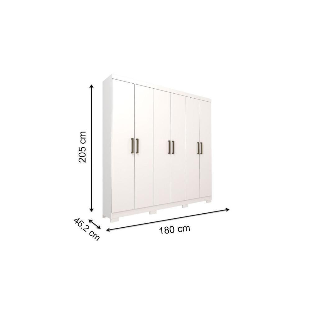 Guarda Roupa 6 Portas E 2 Gavetas C- Pés Milena Cinamomo-off White - Panan - 2