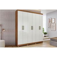 Guarda Roupa 6 Portas E 2 Gavetas C- Pés Milena Cinamomo-off White - Panan - 1