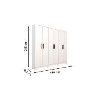Guarda Roupa 6 Portas E 2 Gavetas C- Pés Milena Cinamomo-off White - Panan - 2