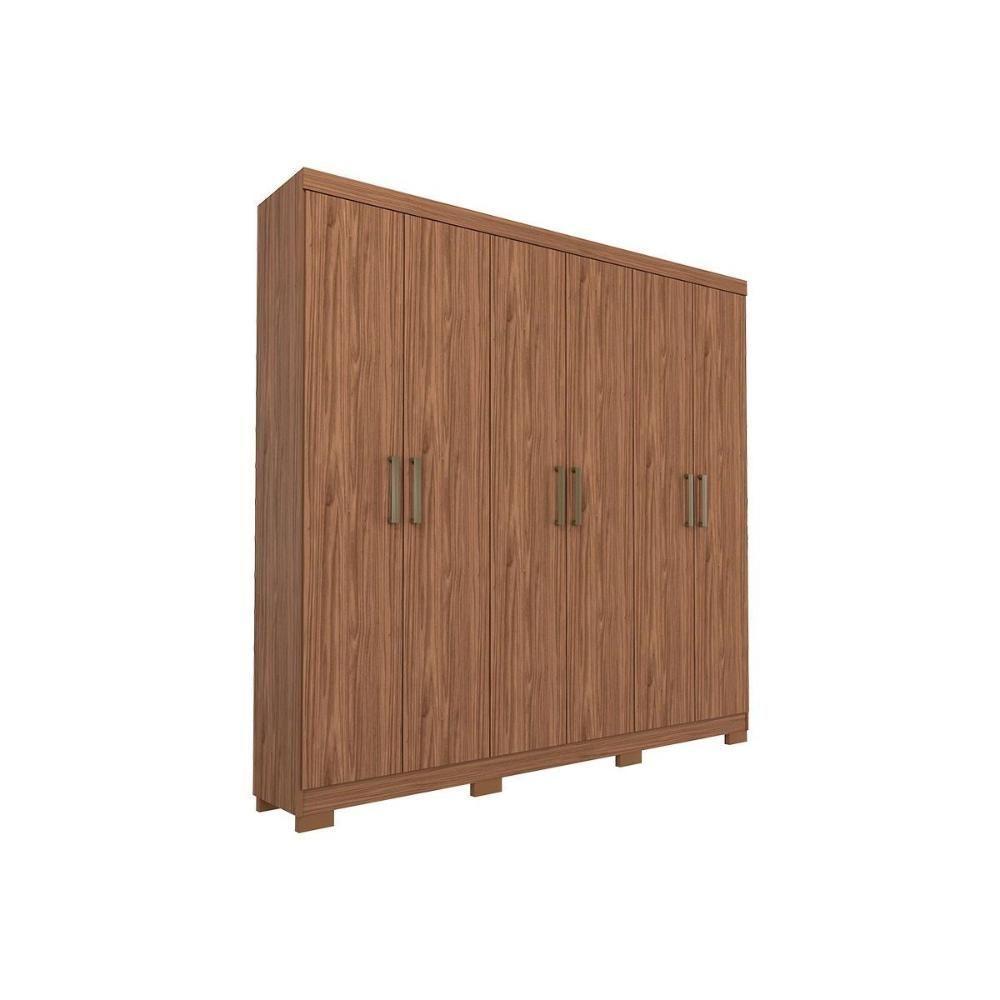Guarda Roupa 6 Portas E 2 Gavetas C- 1 Espelho Interno Milena Cinamomo-off White - Panan - 3