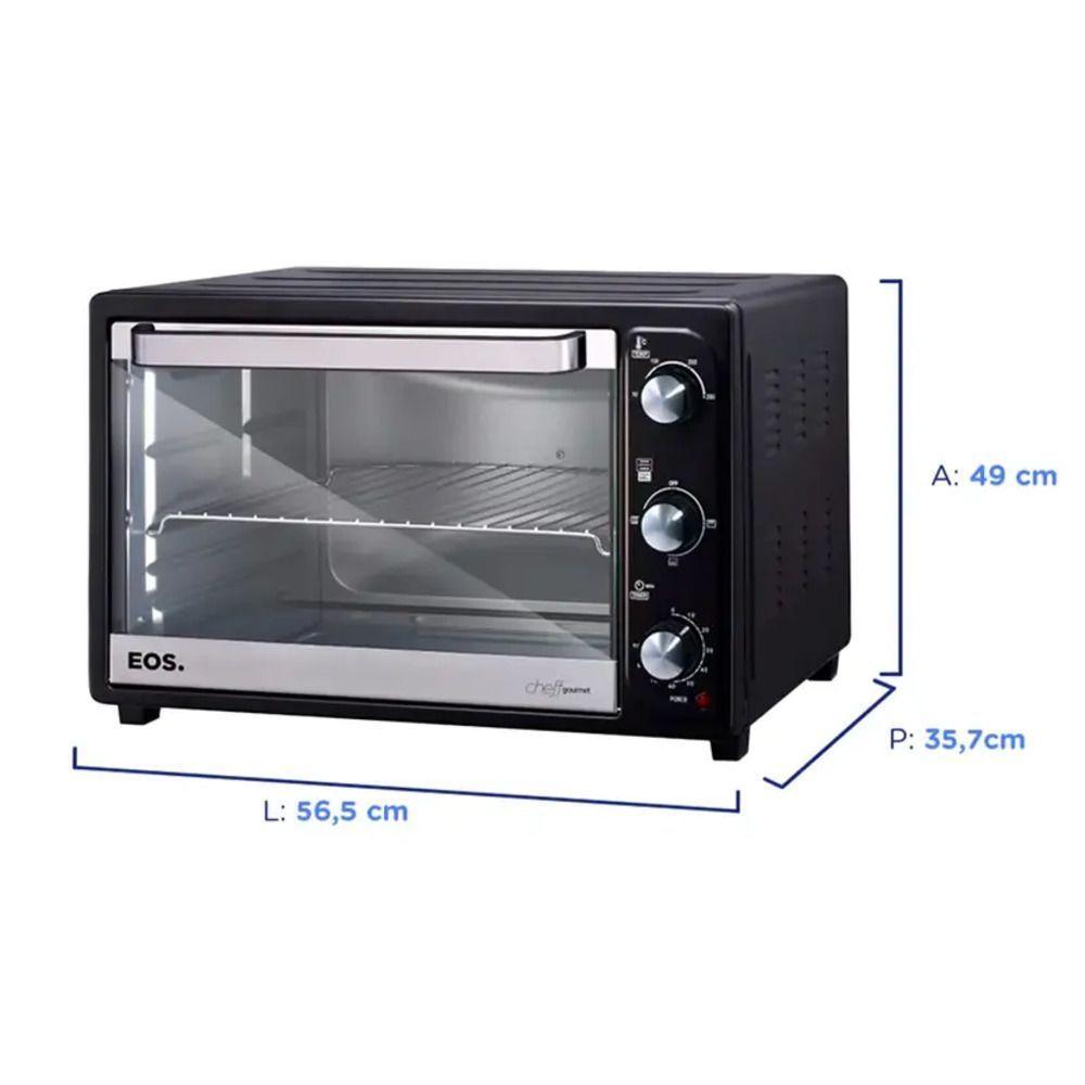 Forno 60l Eos Eletrico Cheff Gourmet Grill - B194860 Preto 110 Volts - 2