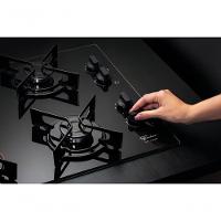 Fogão Cooktop Fischer 4 Queimadores Fit Line Gás Mesa Vidro 26342-57175 Preto Bivolt