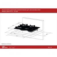 Fogão Cooktop Fischer 4 Queimadores Fit Line Gás Mesa Vidro 26342-57175 Preto Bivolt - 5