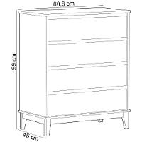 Cômoda Para Quarto Closet 4 Gavetas Pés Retrô Cintra F06 Off White Freijó - Lyam Decor