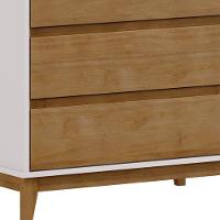 Cômoda Para Quarto Closet 4 Gavetas Pés Retrô Cintra F06 Off White Freijó - Lyam Decor - 6