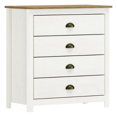 Cômoda Para Quarto Closet 4 Gavetas Madeira Maciça Mazzaro F06 Branco Freijó - Lyam Decor