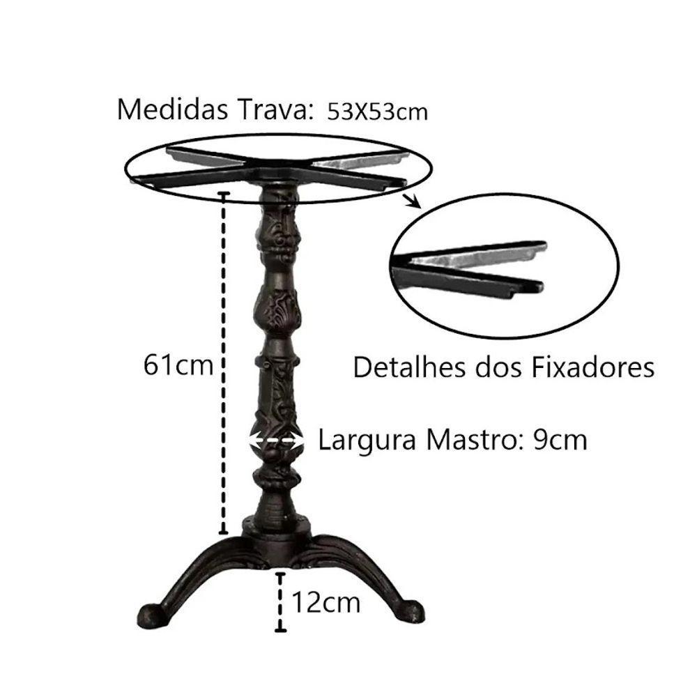 Pé Mesa Base E Trava Veroninha Alumínio Fundido E Nivelador - 2