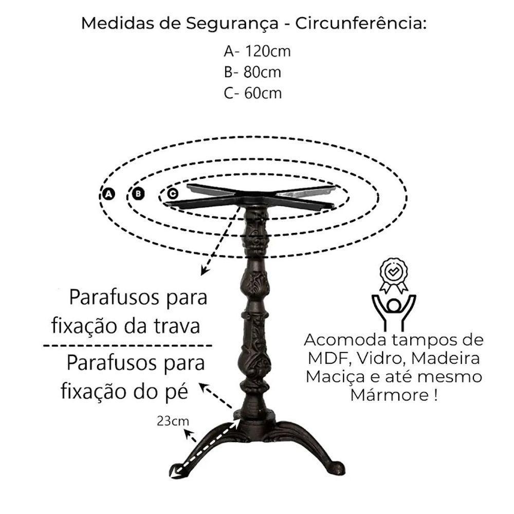 Pé Mesa Base E Trava Veroninha Alumínio Fundido E Nivelador - 3