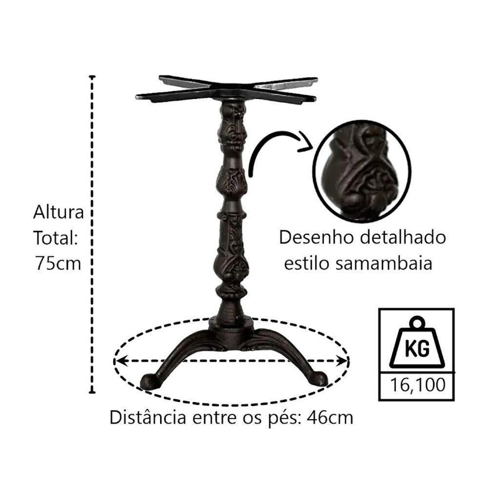 Pé Mesa Base E Trava Veroninha Alumínio Fundido E Nivelador - 7