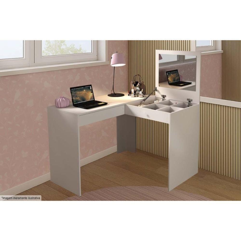 Penteadeira Pe-2020 C- 1 Gaveta E 1 Espelho Branco - Tecno Mobili - 5