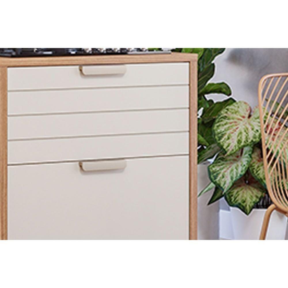 Módulo Cozinha Mgm Eloise 5 Peças (2aéreos+2balcões+1torrequente) C5p178 Freijo-off White-mgm - 7