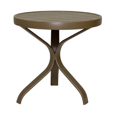 Mesa Lateral Redonda Alumínio Marrom Piscina Jardim 50cm