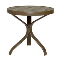 Mesa Lateral Redonda Alumínio Marrom Piscina Jardim 50cm - 1