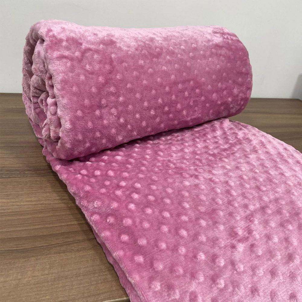 Manta Cobertor Microfibra Phoa Queen - Rosê - 100% Poliéster - 1
