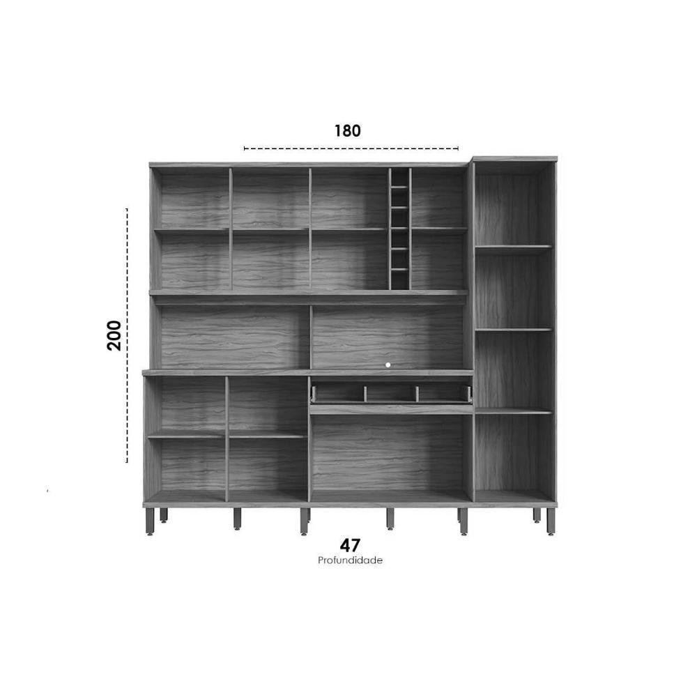 Kit De Cozinha Compacta Touriga C- 8 Portas E 1 Gaveta 180cm Amendoa-cinza - Ronipa - 2