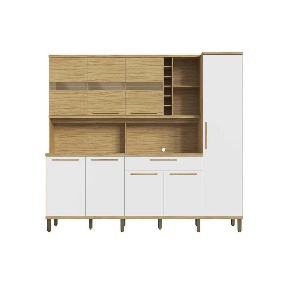 Kit De Cozinha Compacta Touriga C- 8 Portas E 1 Gaveta 180cm Amendoa-branco - Ronipa - 8