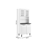 Kit De Cozinha Compacta Bella C- 4 Portas (2 C- Vidro) 80cm Verde - Bertolini - 3