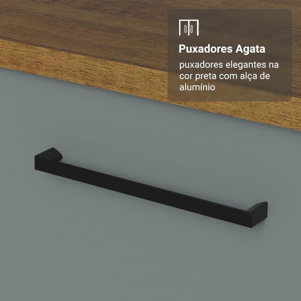 Conjunto Gabinete Para Banheiro 120cm 3 Portas 3 Gavetas Agata Madesa 01 Rustic-cinza - 10