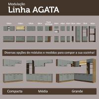Conjunto Gabinete Para Banheiro 120cm 3 Portas 3 Gavetas Agata Madesa 01 Rustic-cinza - 2