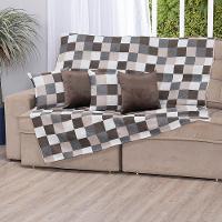Manta Xale Turin 2,40m X 1,50m Sofá Cama Tecido Jacquard 01 Peça - Tabuleiro Avelã - 60% Algodão/ 40% Poliéster - 1