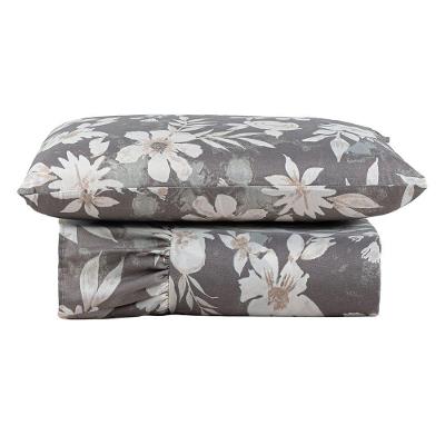 Kit Cobre Leito Colcha Bella Solteiro 2 Peças 400 Fios Estampado Com Babado - Floral 6 - 100% Poliéster