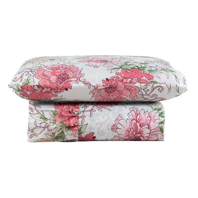 Kit Cobre Leito Colcha Bella Solteiro 2 Peças 400 Fios Estampado Com Babado - Floral 2 - 100% Poliéster