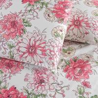 Kit Cobre Leito Colcha Bella Casal 3 Peças 400 Fios Estampado Com Babado - Floral 1 - 100% Poliéster - 5