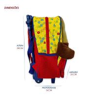 Mochila Infantil Escolar Ursinho Rodinha Amarela E Vermelha - 3