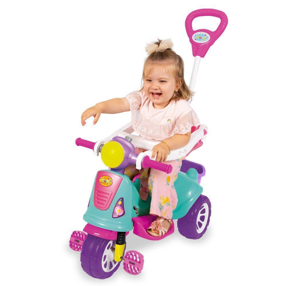 Triciclo Infantil De Passeio E Pedal Andador Avespa Pink - 6