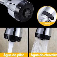 Torneira Gourmet Flexível De Parede Com Ducha Cromado Inox Rotação De 360° Cozinha Lavanderia - 2