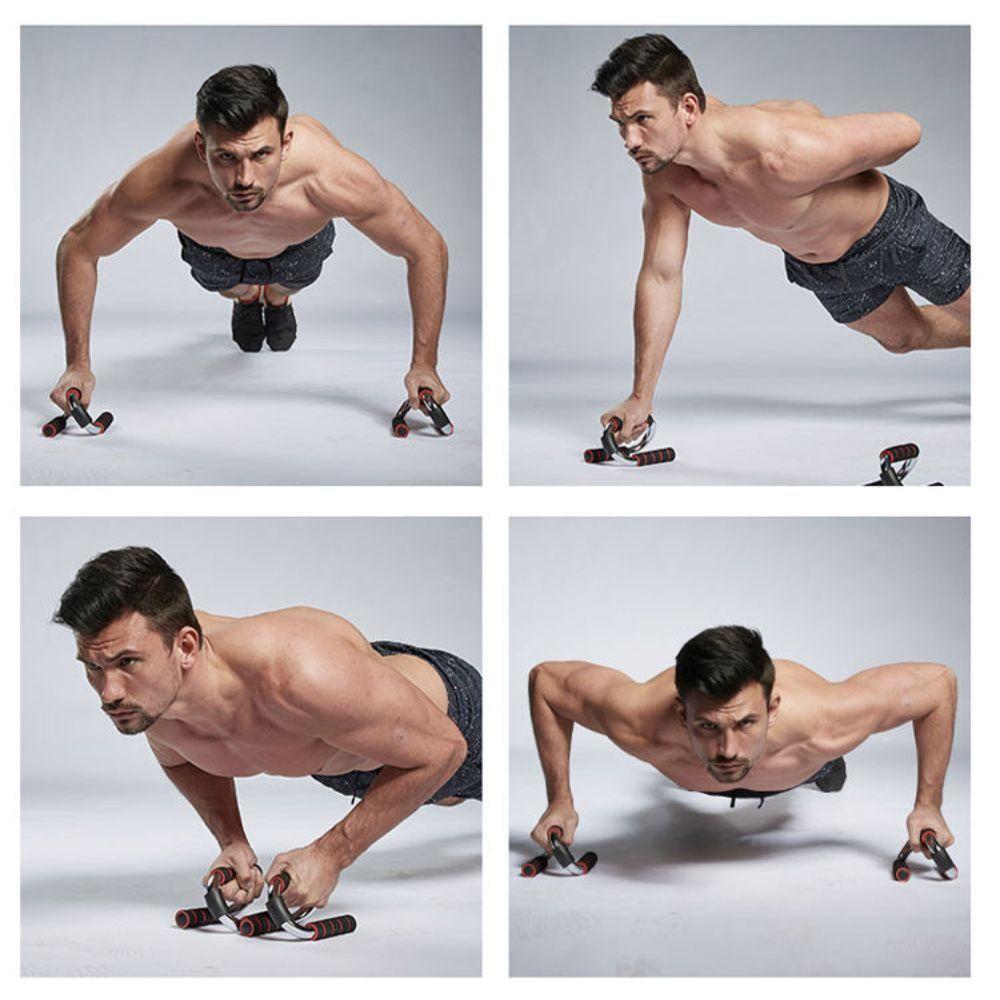 Suporte Para Flexao Apoio De Chao Barra Treino Ombro Triceps Peito Abdomen Prancha Academia Em Casa Aparelho Push Up Fit - 2