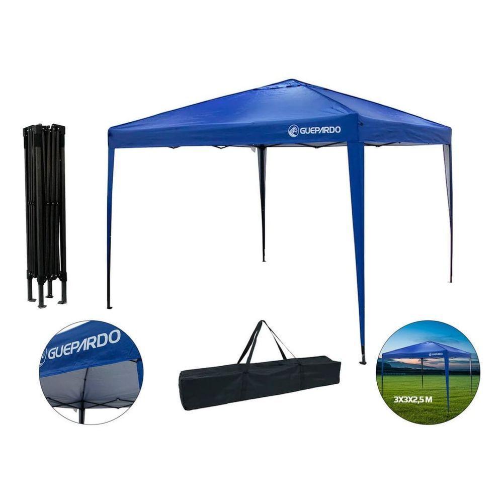 Tenda Gazebo Dobrável Guepardo 3m X 3m X 2.5m Azul - 1