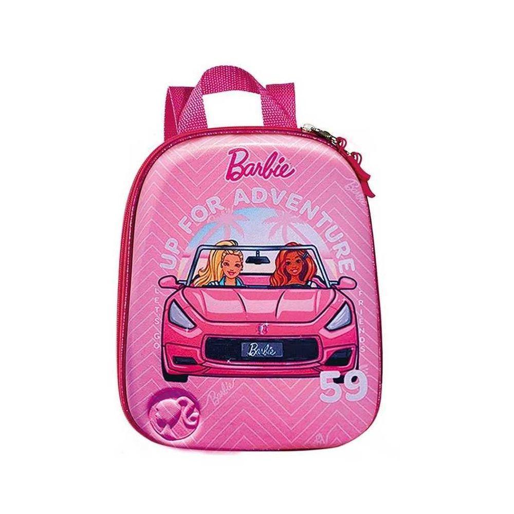 Mochila Escolar Infantil Barbie Conversível Rosa Tamanho P - 1