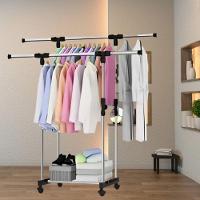 Arara Dupla Ferro, Aco Inox E Plastico Pp 140 Cm X 42 Cm X 1