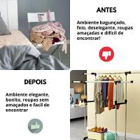 Arara Dupla Ferro, Aco Inox E Plastico Pp 140 Cm X 42 Cm X 1 - 8