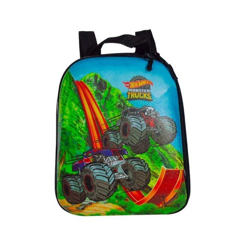 Mochila Escolar Infantil Hot Wheels Monster Trucks Tamanho P - 2