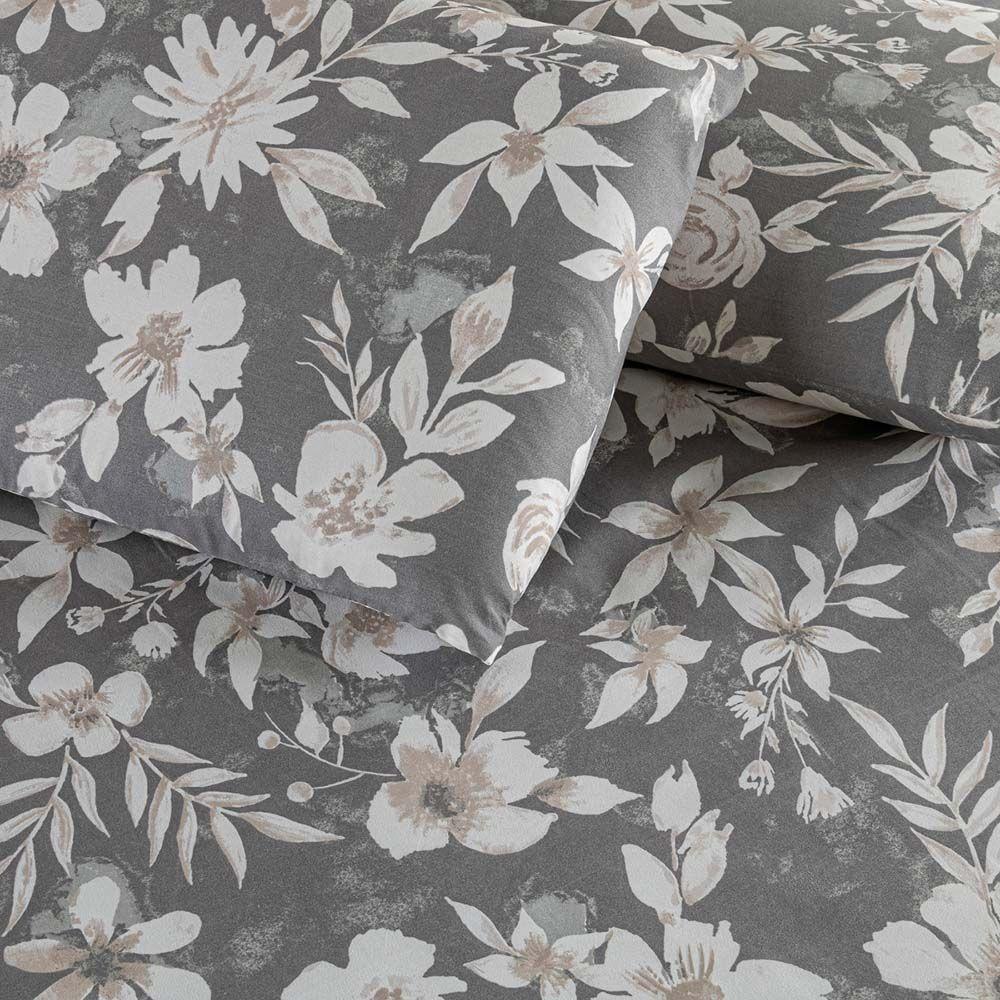 Kit Cobre Leito Colcha Bella Queen 3 Peças 400 Fios Estampado Com Babado - Floral 6 - 100% Poliéster - 5