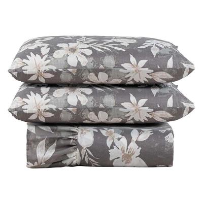 Kit Cobre Leito Colcha Bella Queen 3 Peças 400 Fios Estampado Com Babado - Floral 6 - 100% Poliéster