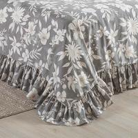 Kit Cobre Leito Colcha Bella Queen 3 Peças 400 Fios Estampado Com Babado - Floral 6 - 100% Poliéster