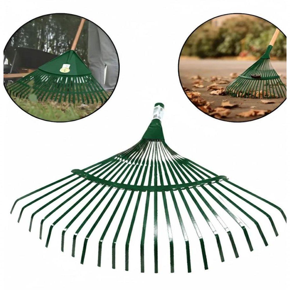 Vassoura Rastelo Jardinagem Grama 22 Dentes Ferro Metal Anchinho Jardim Grama Folhas Quintal Profissional - 6