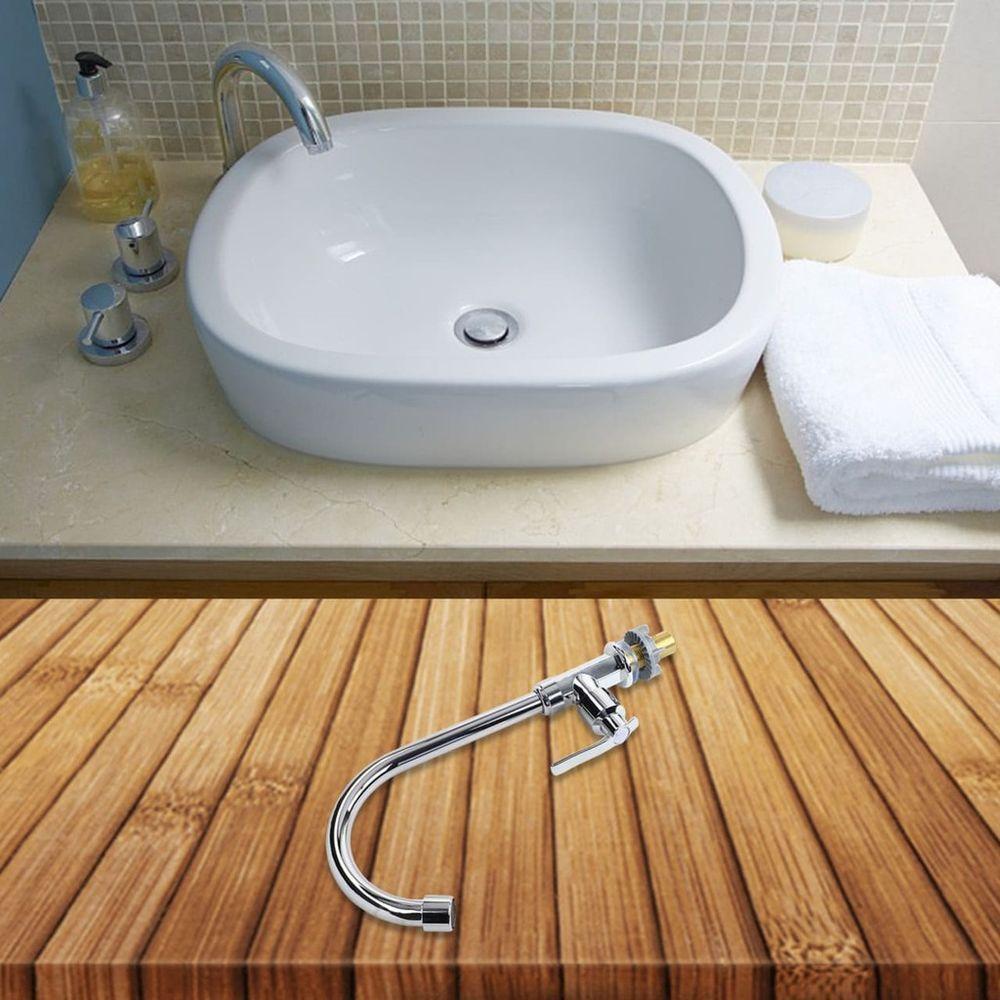 Torneira De Pia De Cozinha De Mesa, Banheiro Pvc Cromado 1/4 - 3