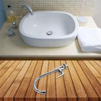 Torneira De Pia De Cozinha De Mesa, Banheiro Pvc Cromado 1/4 - 3