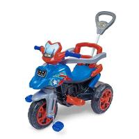 Triciclo Infantil Moto Com Pedal E Haste - Azul - 2