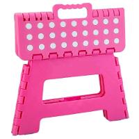 Banqueta Dobravel Infantil Adulto Portatil Degrau Multiuso Anti Derramente Rosa - 3