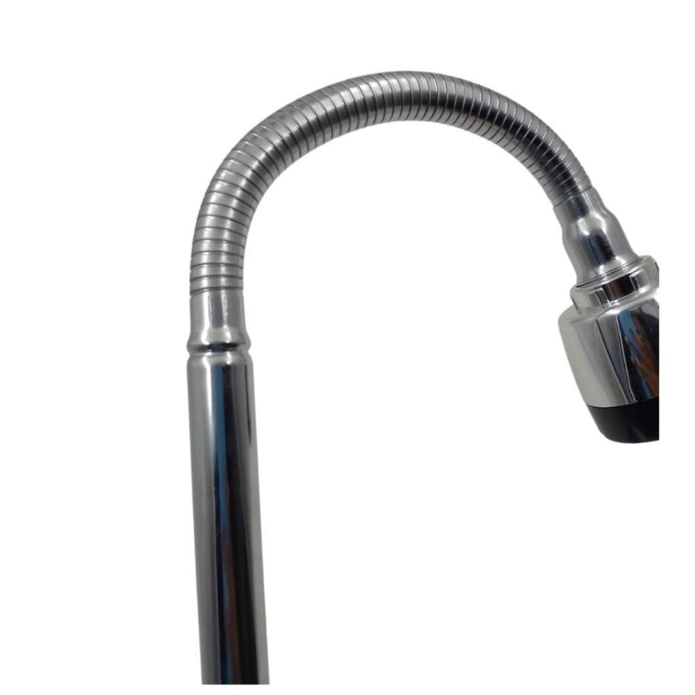Torneira Gourmet Flexível De Parede Com Ducha Cromado Inox Rotação De 360° Cozinha Lavanderia - 2