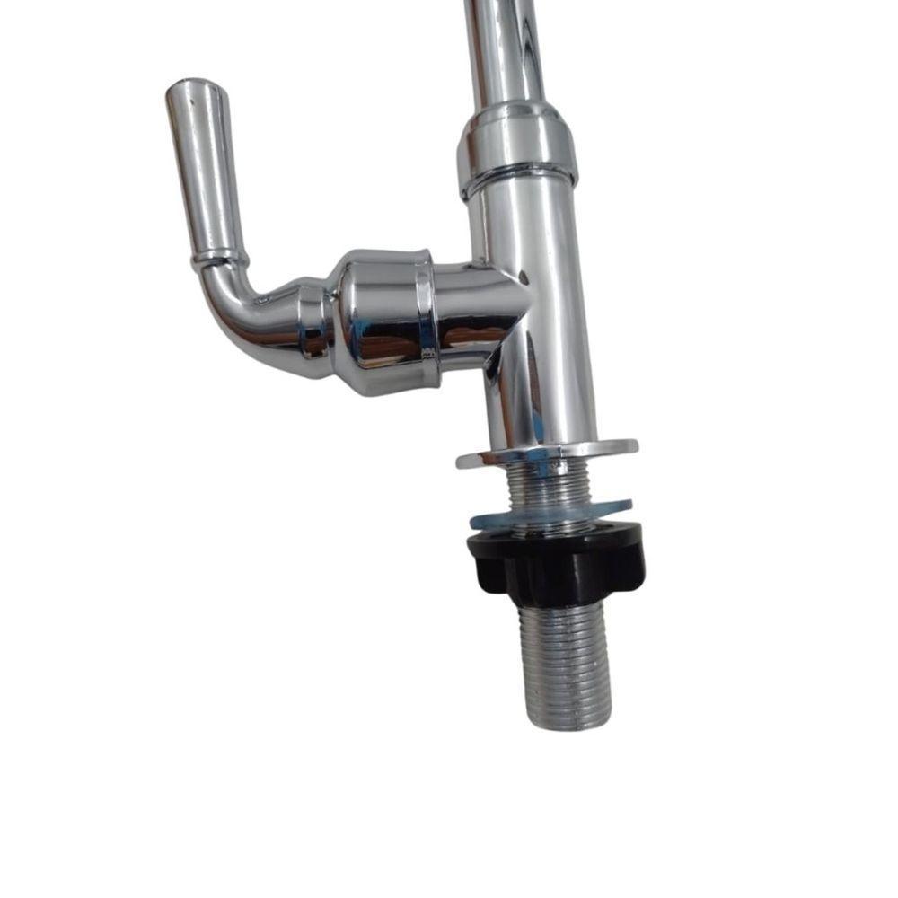 Torneira Gourmet Flexível De Parede Com Ducha Cromado Inox Rotação De 360° Cozinha Lavanderia - 3
