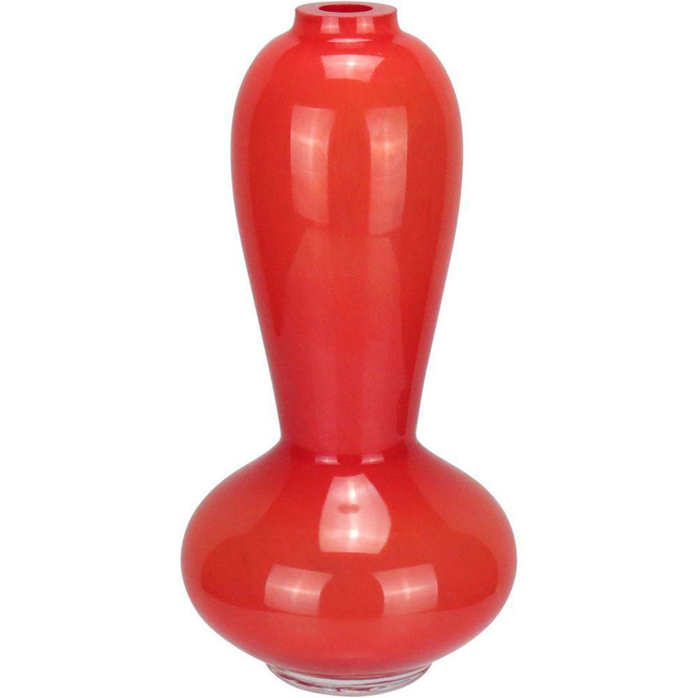 Vaso Decorativo Garrafa Home&co Vidro 28x14x14cm Vermelho - 1