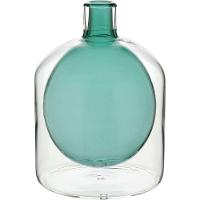 Vaso Decorativo Enfeite Casa Garrafa Vidro 17x15x15cm Cinza - 1