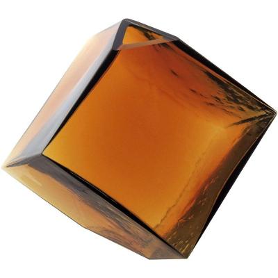 Vaso Decorativo Enfeite Casa Vidro âmbar 15x15 Cm