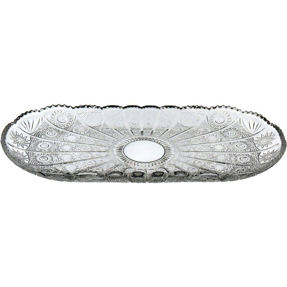 Prato Bolo Oval Home&co Eco Crystal 3x33x15cm Boleira - 1